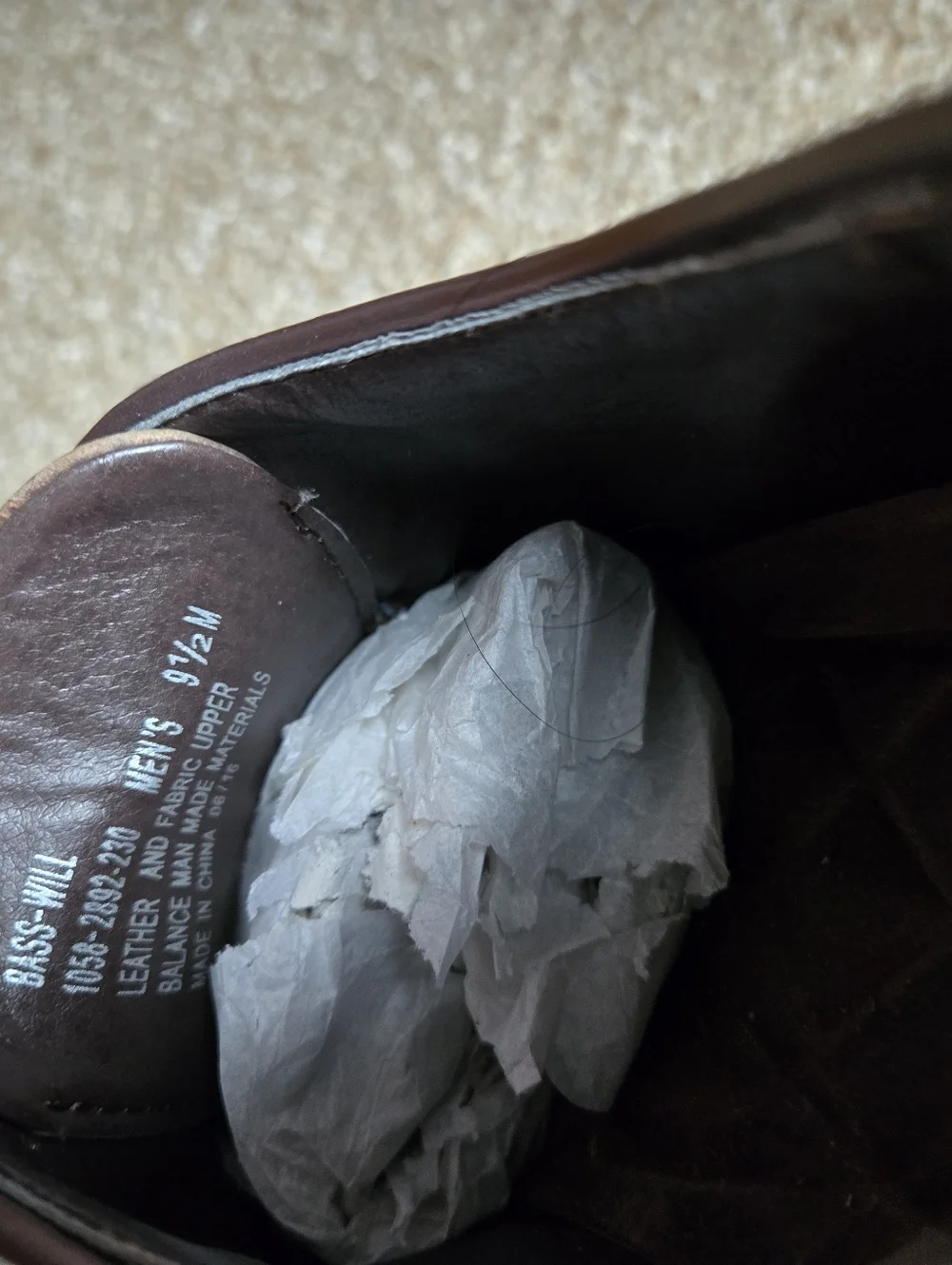 G.H. Bass & Co. Brown Suede and Blue Herringbone Wingtip Oxfords